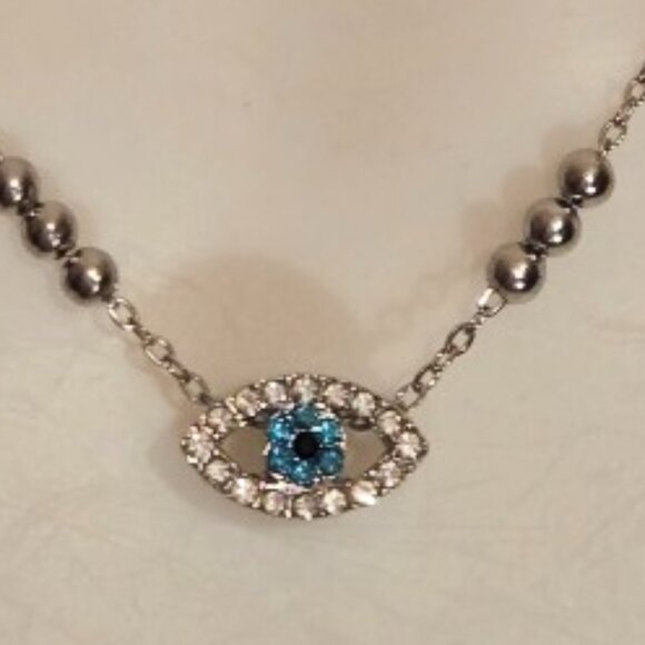 Blue Evil Eye Beaded Charm Pendant For Bracelet Necklace - Picture 1 of 5